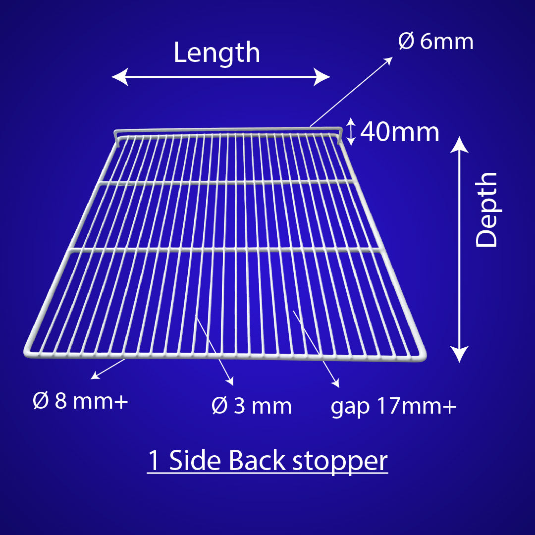 PE COATED SHELVE - 1 SIDE BACK STOPPER